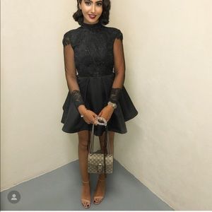 CHI CHI LONDON backless black mini dress